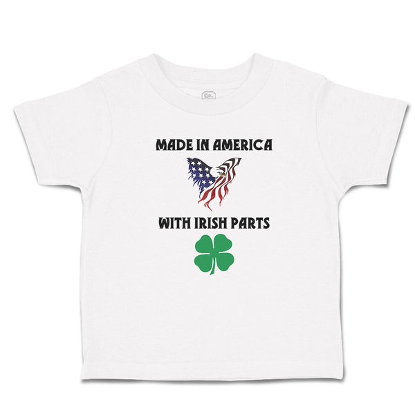 Made in America with Irish Parts and An American Flag of Usa with Shamrock Leaf