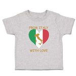 Toddler Clothes From Italy with Love Heart Flag Map Countries Flag Toddler Shirt