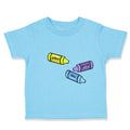 Toddler Clothes Yellow Purple Blue Crayons Teacher School Education Cotton