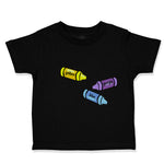 Toddler Clothes Yellow Purple Blue Crayons Teacher School Education Cotton