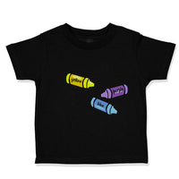 Toddler Clothes Yellow Purple Blue Crayons Teacher School Education Cotton