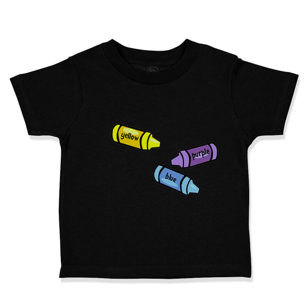 Toddler Clothes Yellow Purple Blue Crayons Teacher School Education Cotton