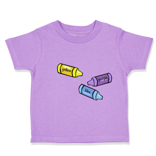Toddler Clothes Yellow Purple Blue Crayons Teacher School Education Cotton