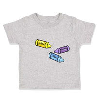 Toddler Clothes Yellow Purple Blue Crayons Teacher School Education Cotton
