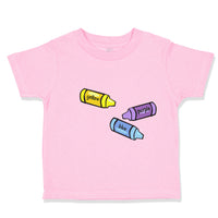 Toddler Clothes Yellow Purple Blue Crayons Teacher School Education Cotton
