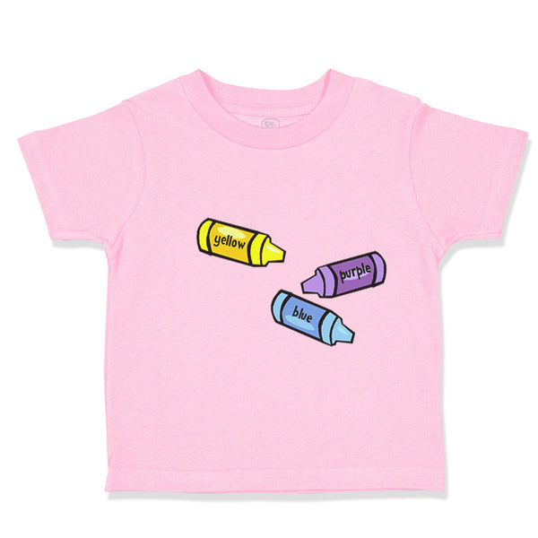 Toddler Clothes Yellow Purple Blue Crayons Teacher School Education Cotton