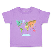 Toddler Clothes Map of Animals Around The World Toddler Shirt Cotton