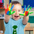 Tie with 4 White Shamrock St Patrick's Funny Humor