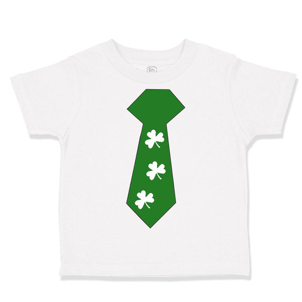 Toddler Clothes Tie with 4 White Shamrock St Patrick's Funny Humor Toddler Shirt