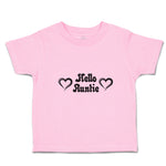 Toddler Clothes Hello Auntie with Outline Heart Toddler Shirt Cotton