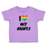 Toddler Clothes I Love My Aunts with Colourful Rainbows in Heart Shape Cotton