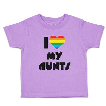Toddler Clothes I Love My Aunts with Colourful Rainbows in Heart Shape Cotton