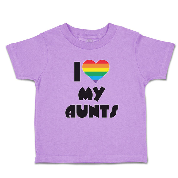 Toddler Clothes I Love My Aunts with Colourful Rainbows in Heart Shape Cotton
