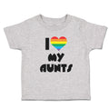 Toddler Clothes I Love My Aunts with Colourful Rainbows in Heart Shape Cotton