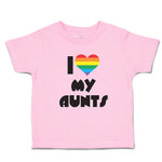 Toddler Clothes I Love My Aunts with Colourful Rainbows in Heart Shape Cotton