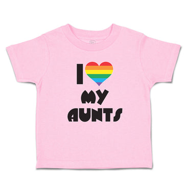 Toddler Clothes I Love My Aunts with Colourful Rainbows in Heart Shape Cotton
