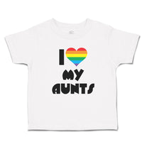 Toddler Clothes I Love My Aunts with Colourful Rainbows in Heart Shape Cotton