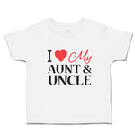 Toddler Clothes I Love My Aunts & Uncle with Heart Toddler Shirt Cotton