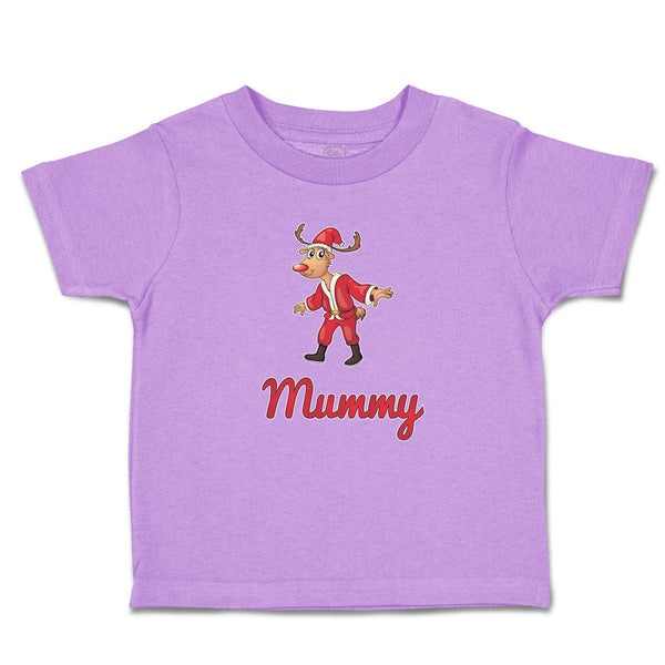 Mummy and A Deer in An Christmas Santa Claus's Costume with Horns