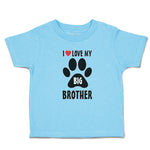 Cute Toddler Clothes I Love My Big Brother with Dog Black Paw Footprint Cotton