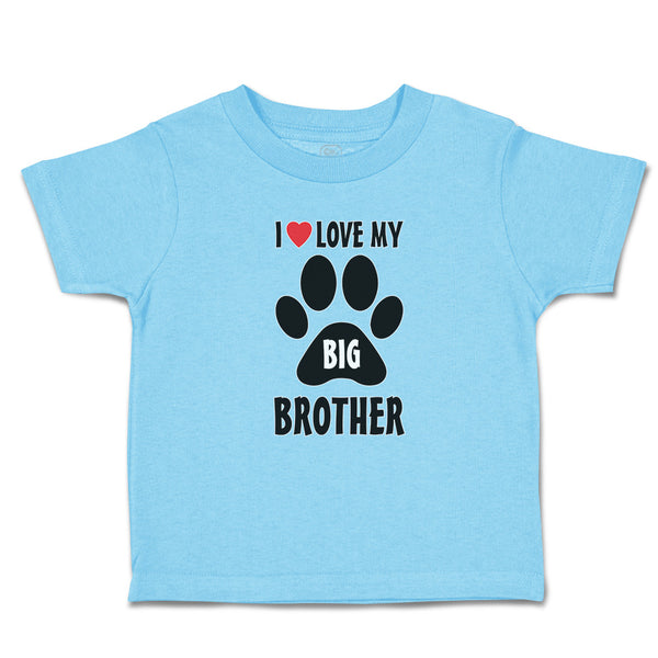 Cute Toddler Clothes I Love My Big Brother with Dog Black Paw Footprint Cotton