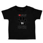 Cute Toddler Clothes I Love My Big Brother with Dog Black Paw Footprint Cotton