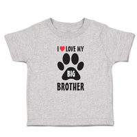Cute Toddler Clothes I Love My Big Brother with Dog Black Paw Footprint Cotton