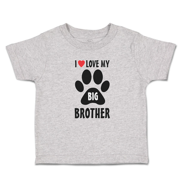 Cute Toddler Clothes I Love My Big Brother with Dog Black Paw Footprint Cotton