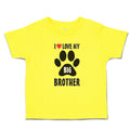 Cute Toddler Clothes I Love My Big Brother with Dog Black Paw Footprint Cotton