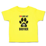 I Love My Big Brother with Dog Black Paw Footprint