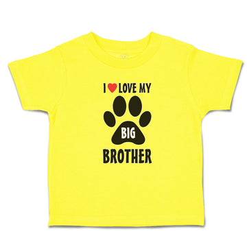 Cute Toddler Clothes I Love My Big Brother with Dog Black Paw Footprint Cotton