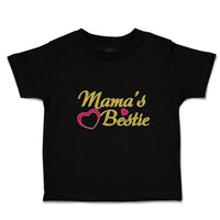 Toddler Clothes Mama's Bestie with Pink Heart Outline Toddler Shirt Cotton