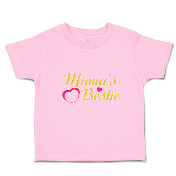 Toddler Clothes Mama's Bestie with Pink Heart Outline Toddler Shirt Cotton
