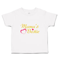 Toddler Clothes Mama's Bestie with Pink Heart Outline Toddler Shirt Cotton