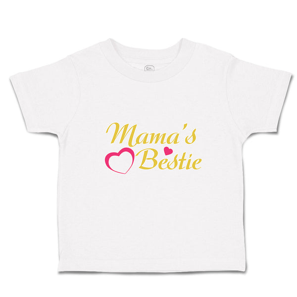 Toddler Clothes Mama's Bestie with Pink Heart Outline Toddler Shirt Cotton