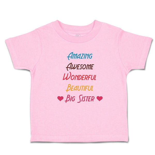 Toddler Girl Clothes Amazing Awesome Wonderful Beautiful Big Sister Cotton