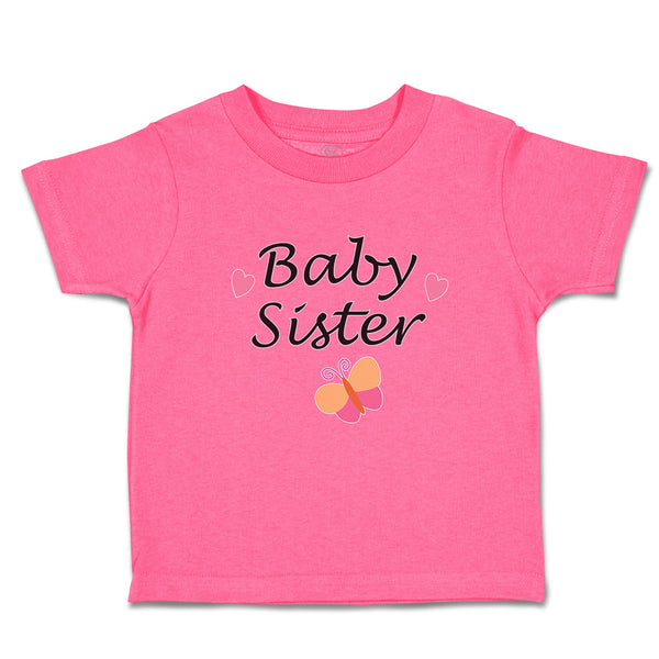 Toddler Girl Clothes Baby Sister with Butterfly and Pink Little Hearts Cotton
