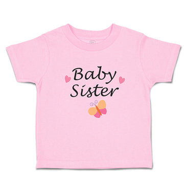 Toddler Girl Clothes Baby Sister with Butterfly and Pink Little Hearts Cotton