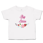 Toddler Girl Clothes Big Sister with Wreath of Flowers Toddler Shirt Cotton