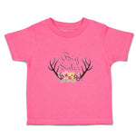 Toddler Girl Clothes Big Sister with Wreath of Flowers and Deer Horns Cotton