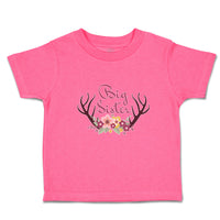 Toddler Girl Clothes Big Sister with Wreath of Flowers and Deer Horns Cotton