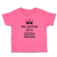 Toddler Girl Clothes Big Sister to A Little Mister with Crown and Little Heart