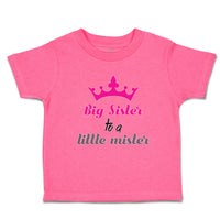 Toddler Girl Clothes Big Sister to A Little Mister with Pink Crown Toddler Shirt