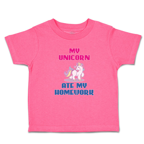 Toddler Girl Clothes My Unicorn Ate My Homework Toddler Shirt Cotton