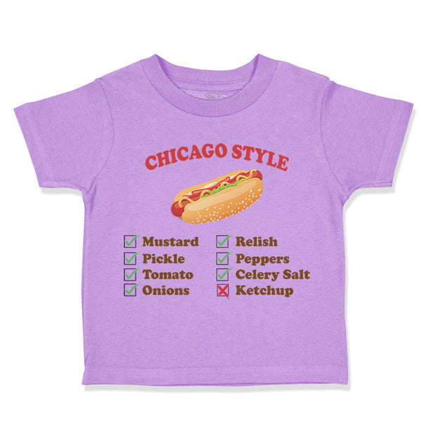 Toddler Clothes Chicago Style Image of A Hot Dog Funny Humor Toddler Shirt