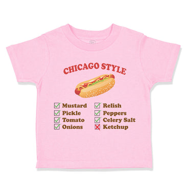 Toddler Clothes Chicago Style Image of A Hot Dog Funny Humor Toddler Shirt