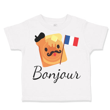 Cute Toddler Clothes Bonjour French Funny Humor Toddler Shirt Cotton