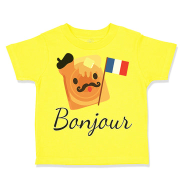 Cute Toddler Clothes Bonjour French Funny Humor Toddler Shirt Cotton