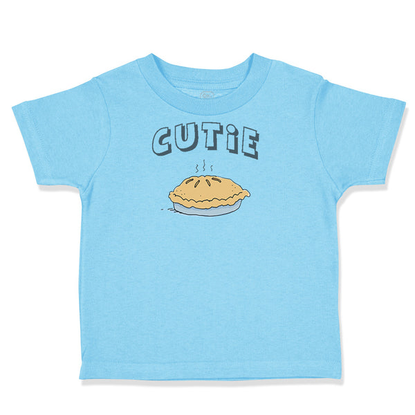 Toddler Clothes Blue Word Cutie and Picture of A Pie Toddler Shirt Cotton