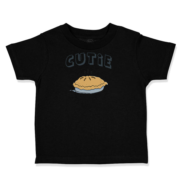 Toddler Clothes Blue Word Cutie and Picture of A Pie Toddler Shirt Cotton